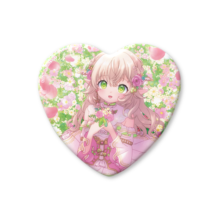 ハート缶バッジ - 57 × 52.5mm