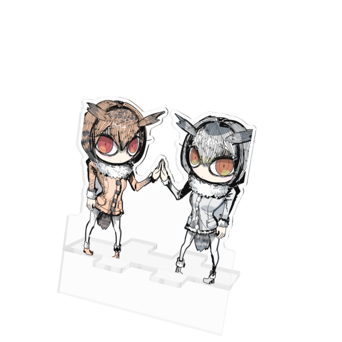 コノハ博士とミミ助手|アクリルスマホスタンド - 100x160mm