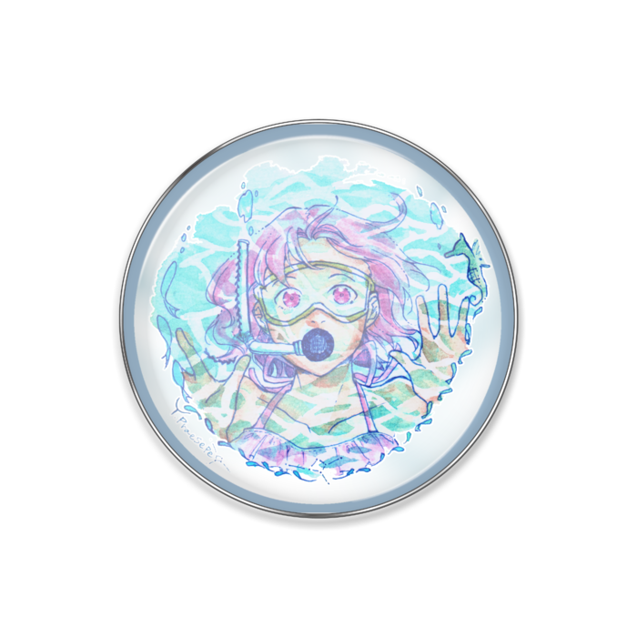 ピンバッジ【海中】 - 丸形25mm