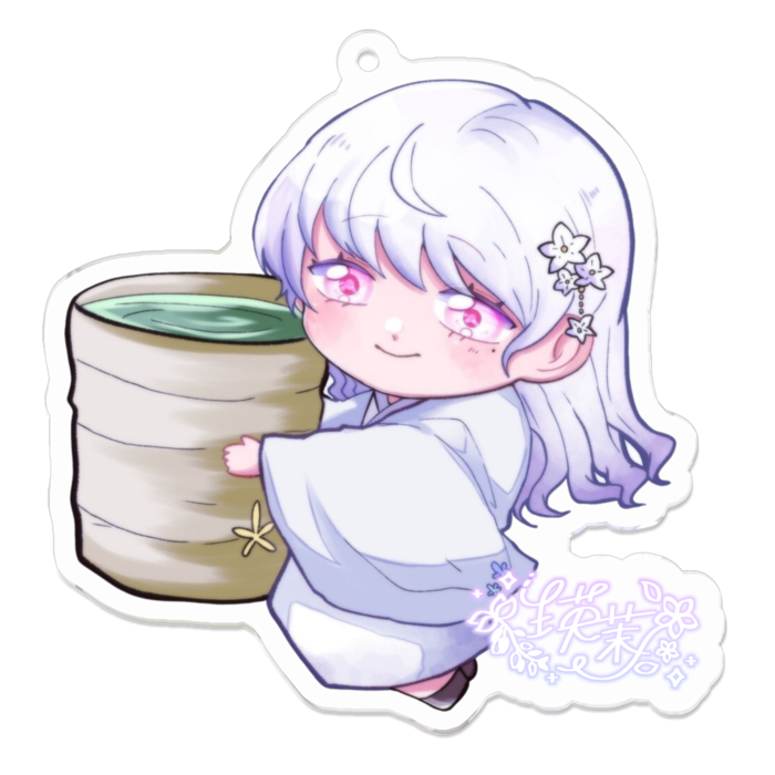 瑛茉のミニキャラサイン入りアクリルキーホルダー - 70 x 70 (mm)