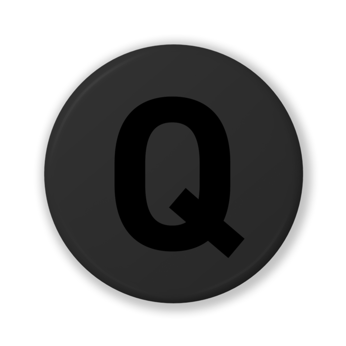 【Q(キュー)】〈ブラック〉缶バッジ- 32mm