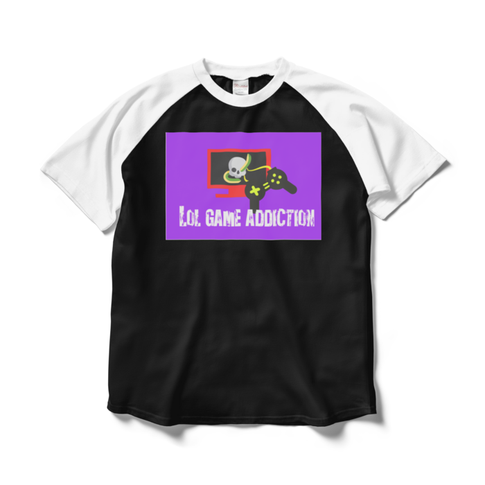 ラグランTシャツ - L - ブラック×ホワイト