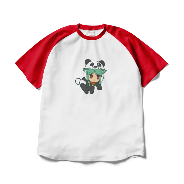 ラグランTシャツ - XL - ホワイト×レッド