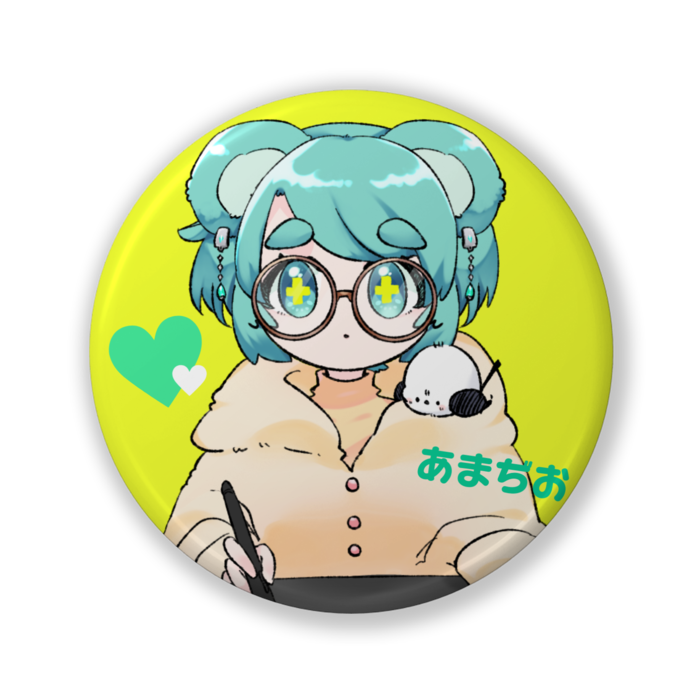 缶バッジ（デフォルメあまぢお） - 32mm