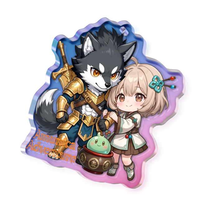 【リオあずver.】Amunica Adventure オーロラアクリルキーホルダー - 50 × 50mm