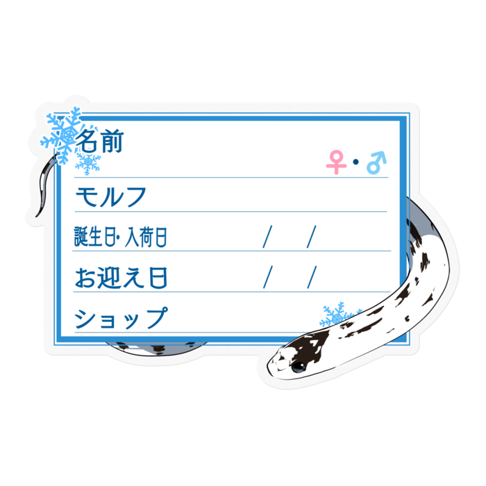 【🐍お名前ステッカー】カリキン(ハイホワイト) ‐雪