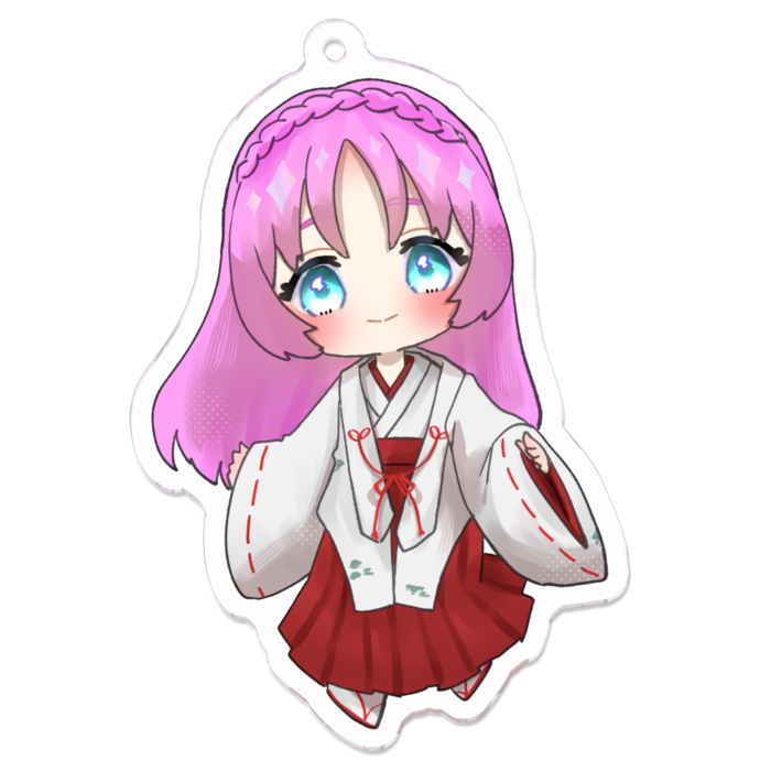 アクリルキーホルダー（耳なし）（コーティング） - 70 x 70 (mm)