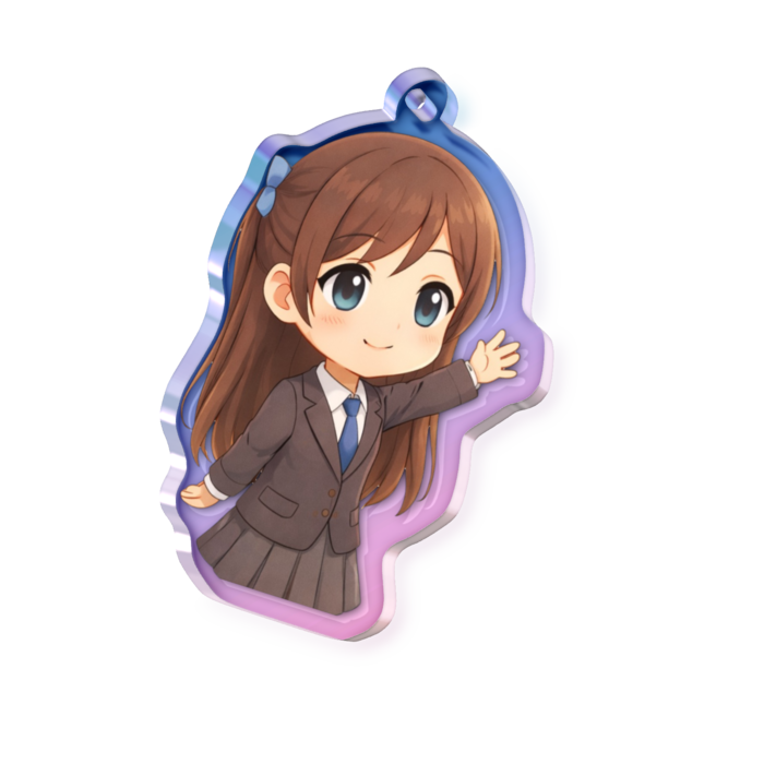 オーロラアクリルキーホルダー - 50 × 50mm
