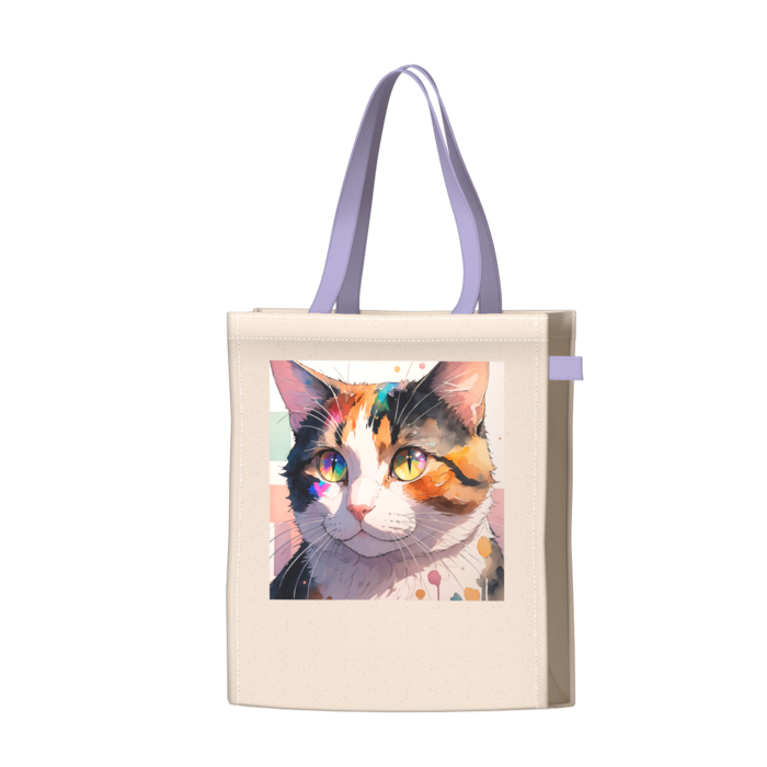 ツートンカラーバッグ - パープル - W34 × H41 × D14cm