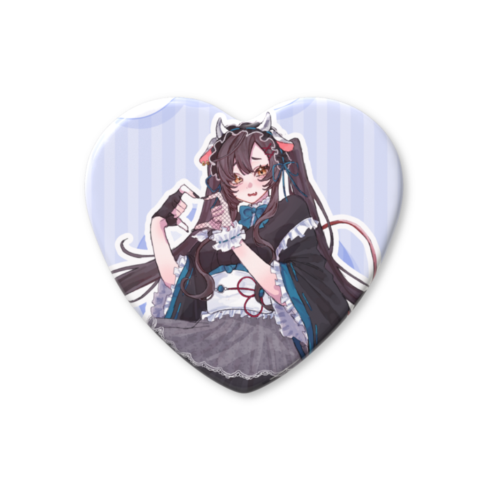 ハート缶バッジ - 52.5 × 57mm