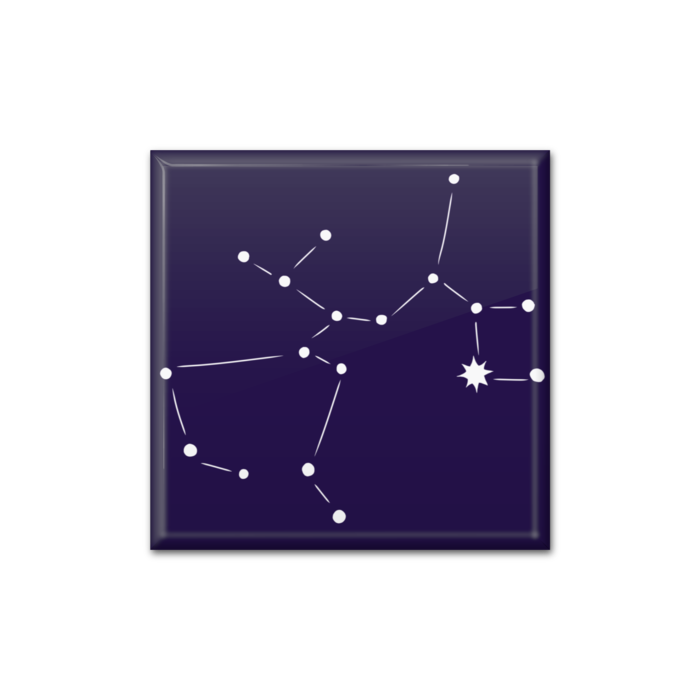 射手座缶バッジ - 四角形40mm