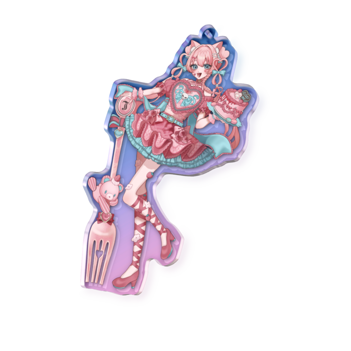 オーロラアクリルキーホルダー - 100 × 100mm