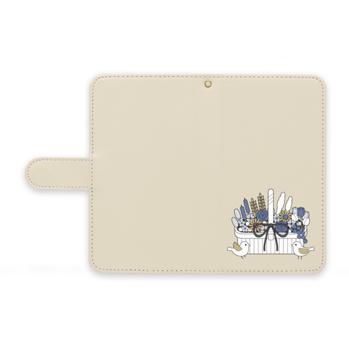 手帳型AndroidケースA　ストラップ穴あり　ベージュ　M（中）