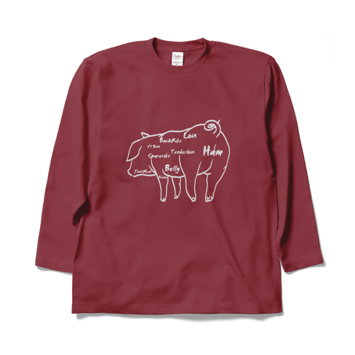 ロングスリーブTシャツ - XL - バーガンディ