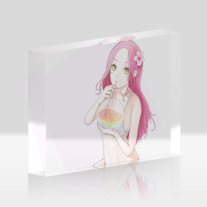 アクリルブロック - 148x100mm (Pink)