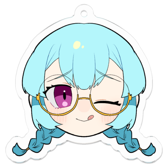 メガネ参謀フェイスキーホルダー・ぺろっ