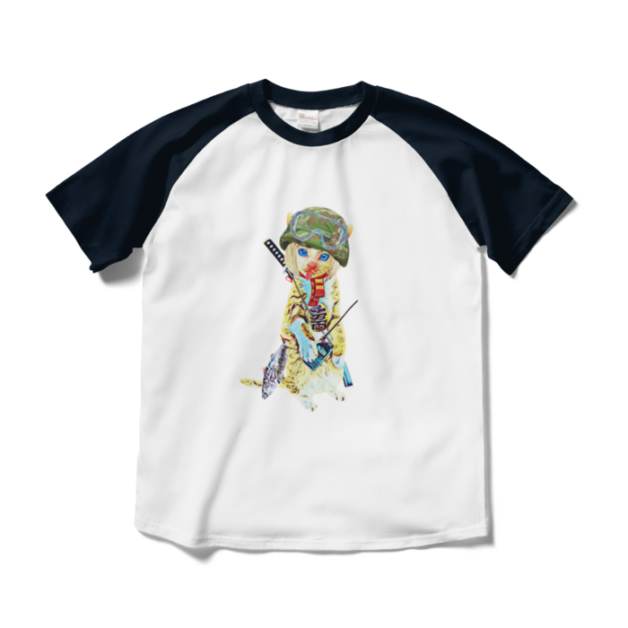 ラグランTシャツ - M - ホワイト×ネイビー