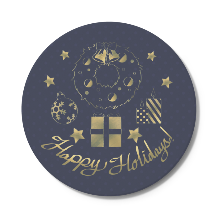 クリスマスコースター(リースといろいろ)青