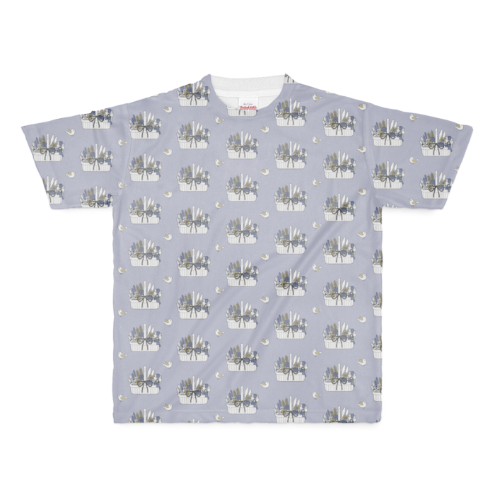 フルグラフィックTシャツB　くすみブルー　M