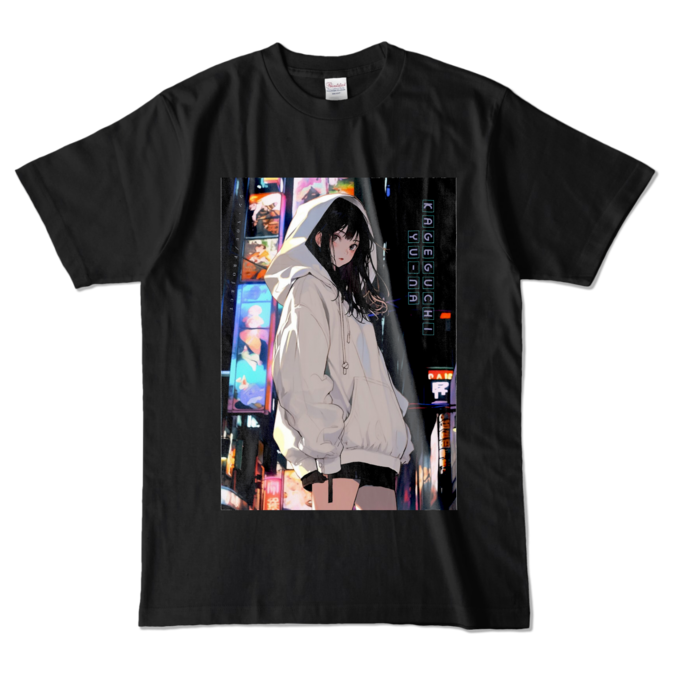 カラーTシャツ - L - ブラック (濃色)ゆうな