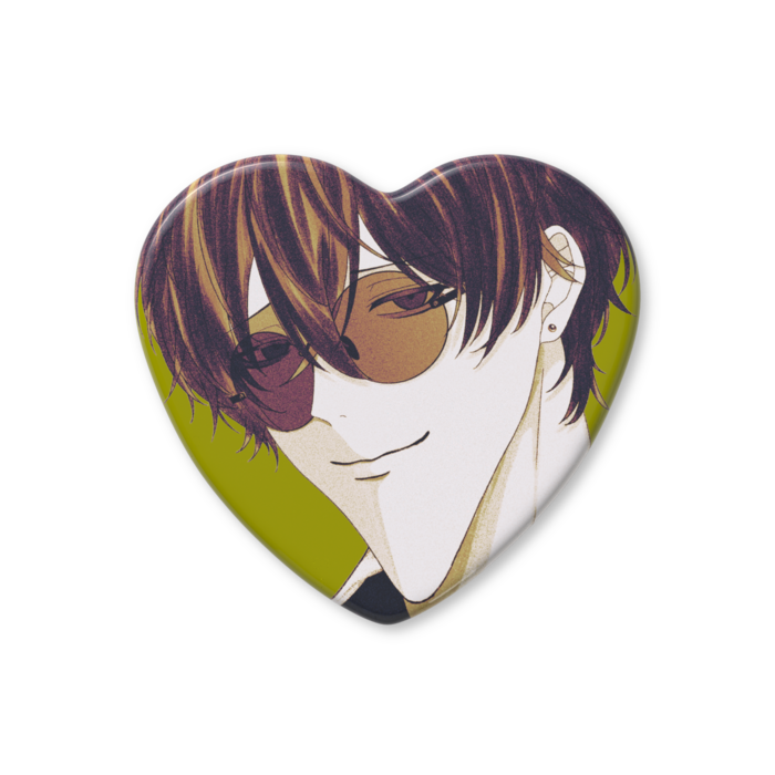 ハート缶バッジ - 57 × 52.5mm