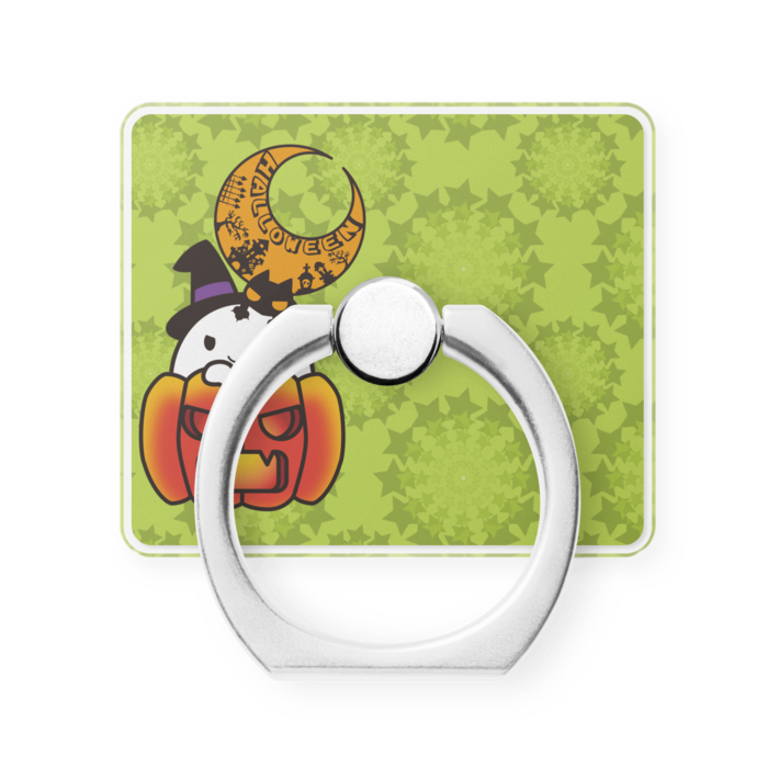 カボチャ畑のふわりん Pumpkin スマホリング ヨコ