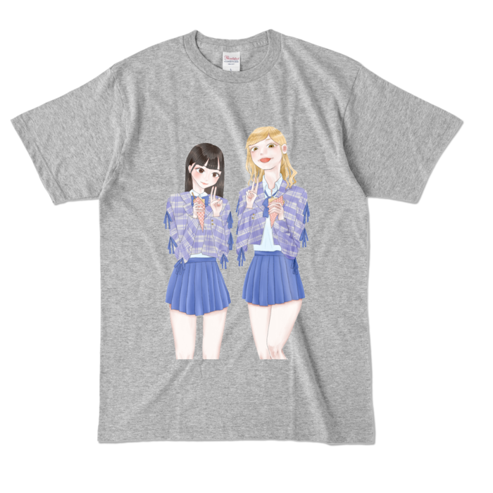 カラーTシャツ - L - 杢グレー (濃色)