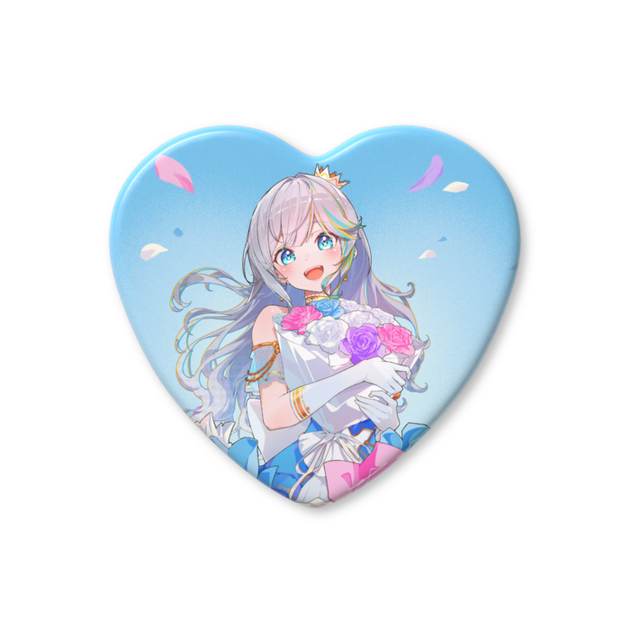 ハート缶バッジ A -57 × 52.5mm-
