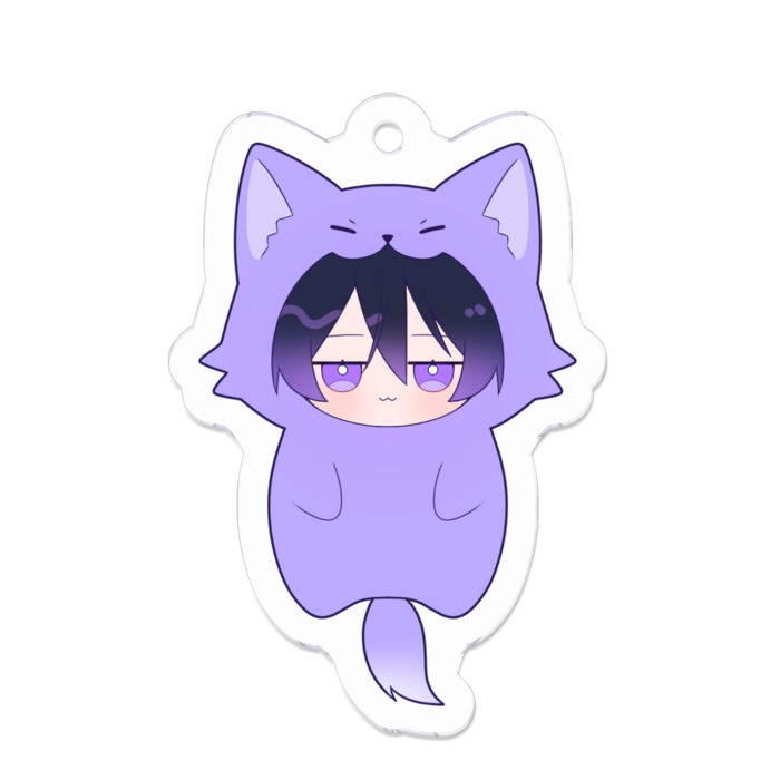 アクリルキーホルダー おおかみ - 50 x 50 (mm)