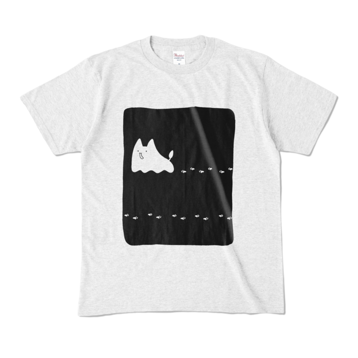 うぃろぬこTシャツ - M - アッシュ (淡色)