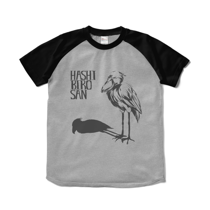 ラグランTシャツ - S - 杢グレー×ブラック