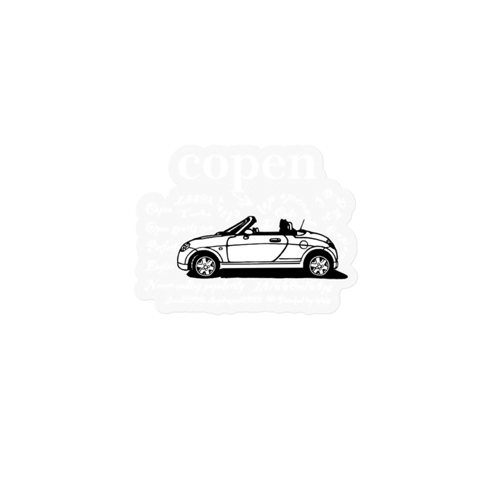 クリアステッカー　白文字