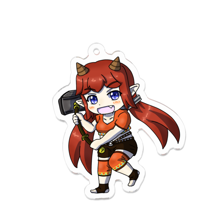 アクリルキーホルダー 線画縁取り- 70 x 70 (mm)