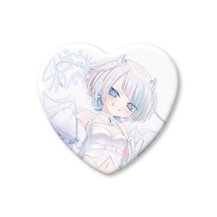 ハート缶バッジ - 52.5 × 57mm