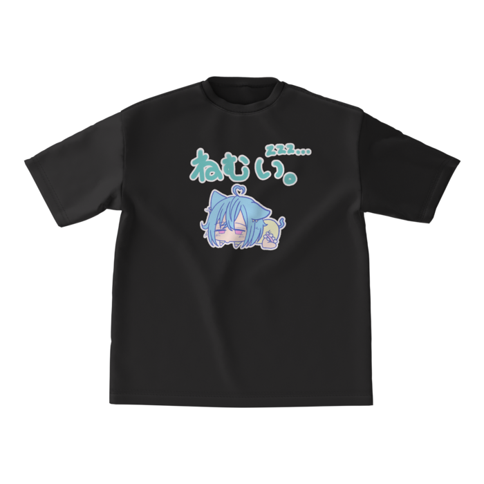 ビッグシルエットTシャツ - M - 正面　黒