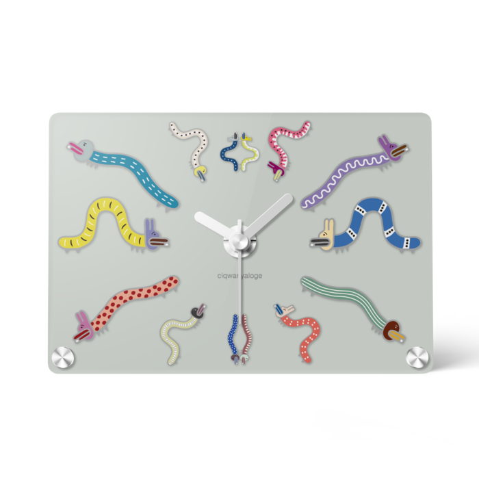 （グリーングレー）しょぼりん蟲時計　アクリル時計 - 148x100mm(2)