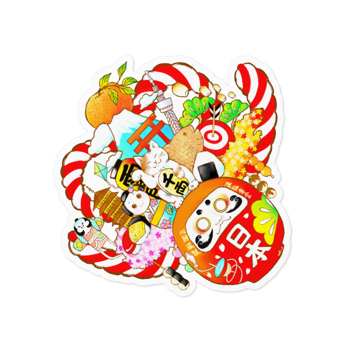 ステッカー white- 100 x 100 (mm)(2)