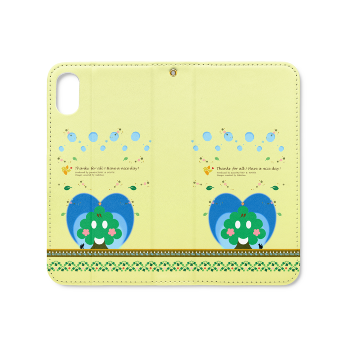 手帳型iPhoneケース(ベルトなし) - iPhone XS / X - ストラップ穴 あり