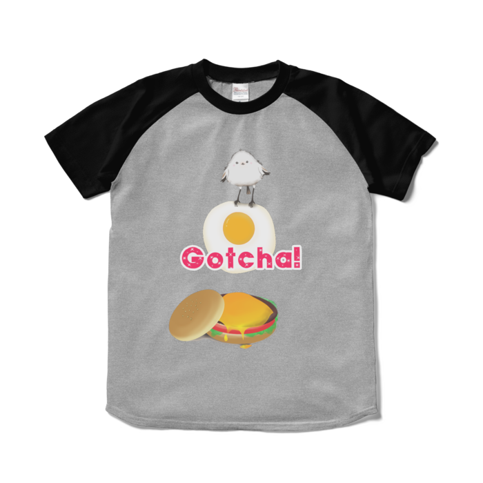 ラグランTシャツ - S - 杢グレー×ブラック