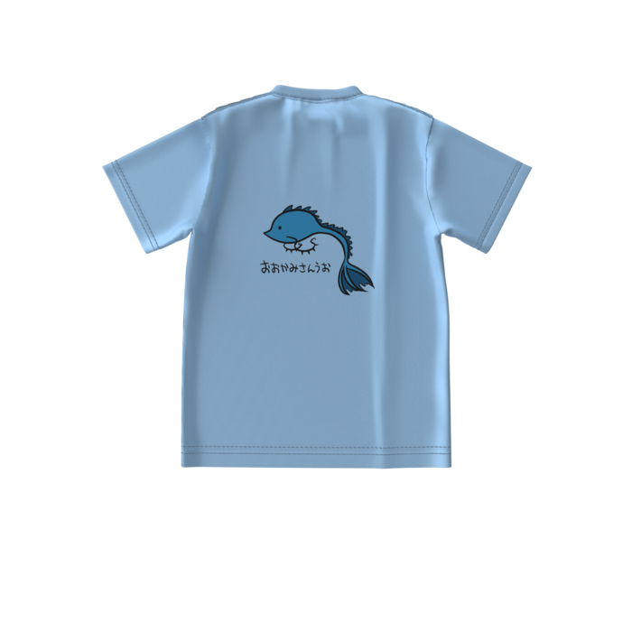 ビッグシルエットTシャツ - S - 背面(アシッドブルー)