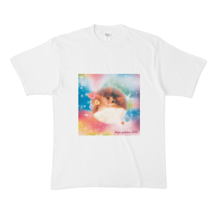 Tシャツ - XL - 正面　(中心もも)　-ユニコーン01