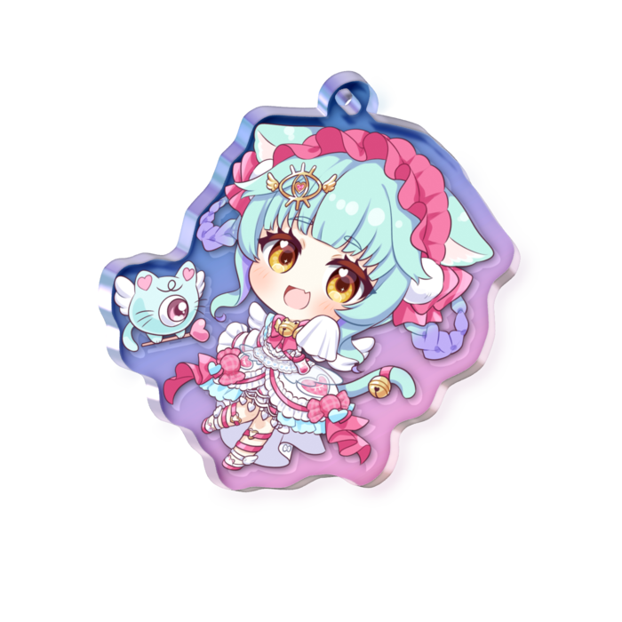 オーロラアクリルキーホルダー - 50 × 50mm