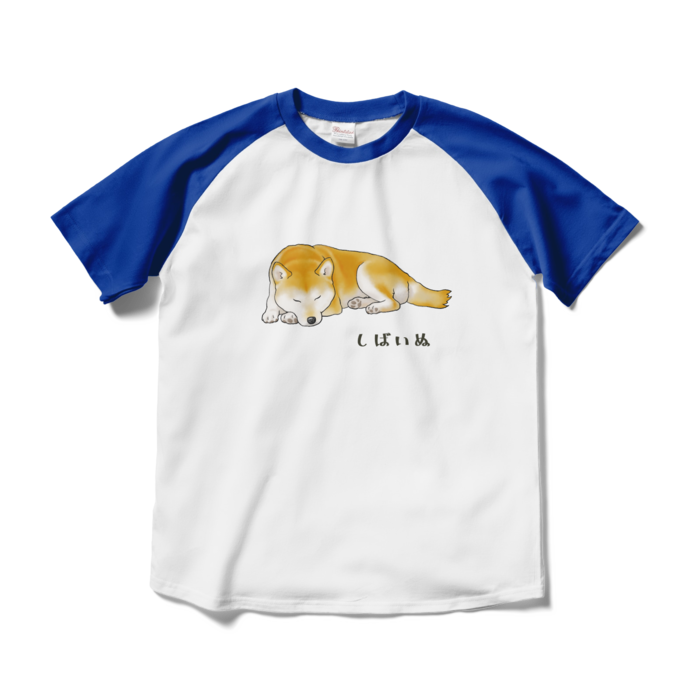 ラグランTシャツ - M - ホワイト×ロイヤルブルー / Size M, White & Royal Blue