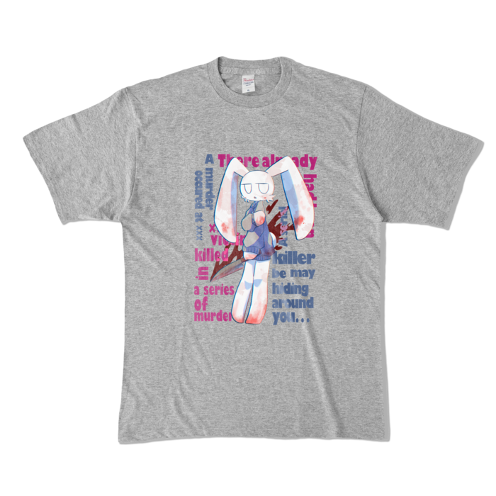 カラーTシャツ(濃色) - XL - 正面 - 杢グレー