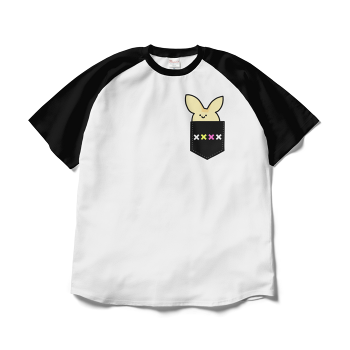 ラグランTシャツ - XL - ホワイト×ブラック