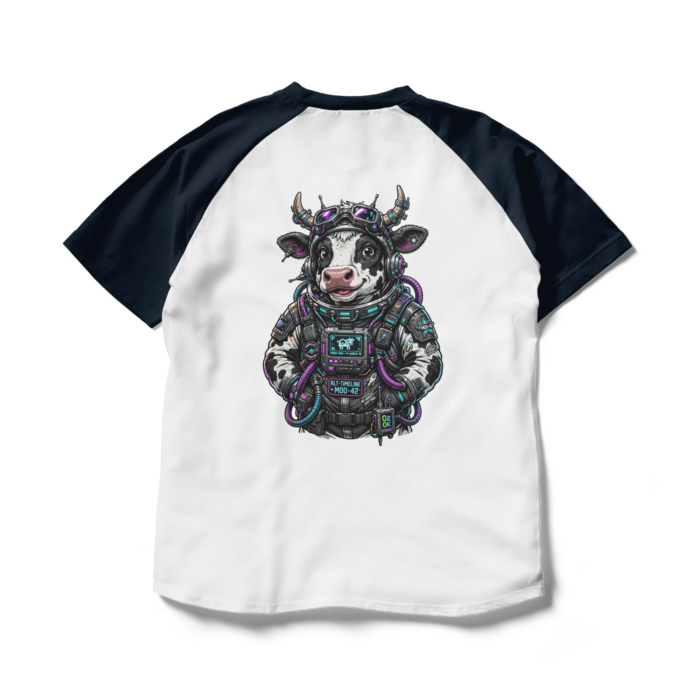 ラグランTシャツ - L - ホワイト×ネイビー(1)