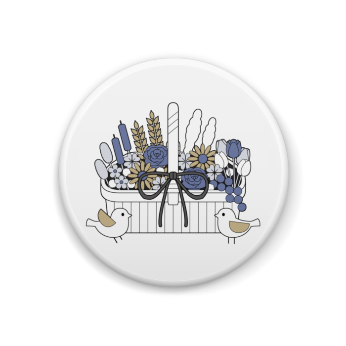 缶バッジA　円形　白色（ホワイト）　直径44mm