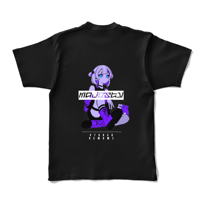 (後ろに印刷)カラーTシャツ - XL - ブラック 