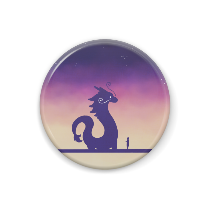 【龍との遭遇-碧桃-】缶バッジ 32mm