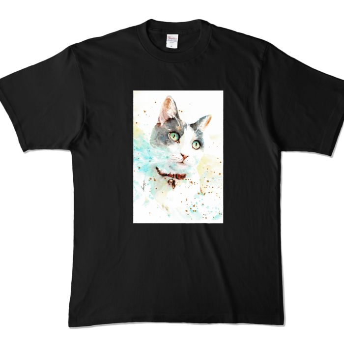 【Tシャツ猫B_黒】XLサイズ